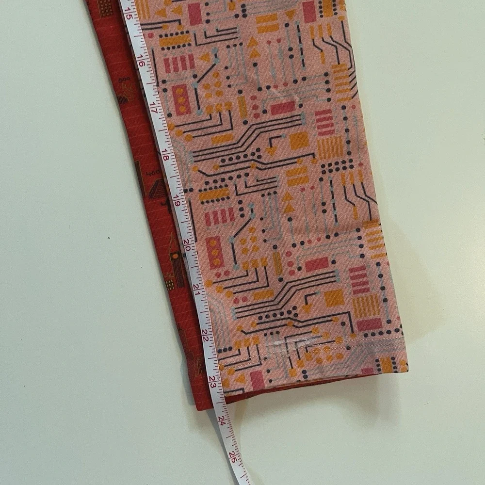 Piccolina Girls‎ Size 10 Leggings, Lot of 2, Red Travel & Pink Geometric Coding